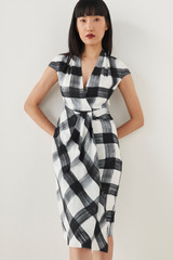 Ovington Dress Black And Ivory Crepe