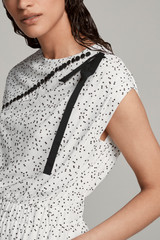 Aylesbury Dress Ivory Flock Spot Crepe