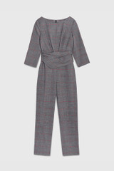 Lugano Jumpsuit Grey Check Stretch Wool