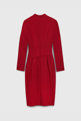 Greenwich Dress Garnet Red Wool Crepe