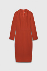 Orbello Dress Burnt Orange Sculpt Stretch Crepe