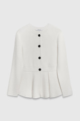 Drayton Peplum Knitted Jacket Ivory