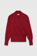 Howell Wrap Sweater Deep Red Cashmere
