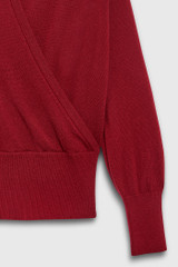 Howell Wrap Sweater Deep Red Cashmere