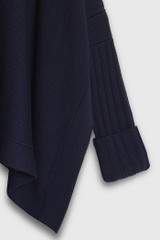 Alma Knitted Poncho Navy Merino