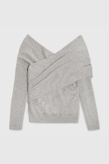 Riva Wrap Sweater Grey Cashmere