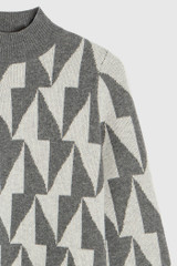 Montella Sweater Grey Intarsia Wool Cashmere