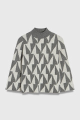 Montella Sweater Grey Intarsia Wool Cashmere