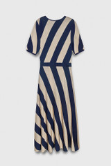 Elliston Slinky Knitted Dress Oyster And Blue