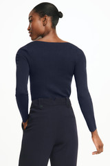 Tivania Structured Knitted Top Navy