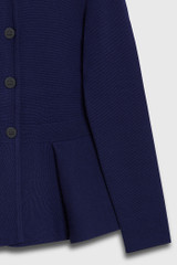 Drayton Peplum Knitted Jacket Indigo Merino