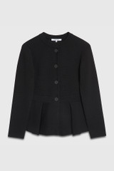 Drayton Peplum Knitted Jacket Black Merino