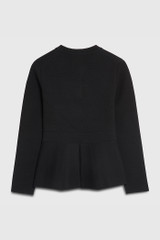 Drayton Peplum Knitted Jacket Black Merino