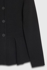 Drayton Peplum Knitted Jacket Black Merino