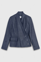 Ravenna Jacket Navy Premium Italian Linen Blend