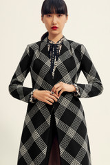Cambridge Coat Black And Ivory Check Premium Wool Cambridge Coat Black And Ivory Check Premium Wool