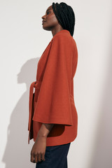 Harlow Coat Burnt Orange Boiled Wool Fine Boucle Harlow Coat Burnt Orange Boiled Wool Fine Boucle
