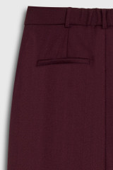 Cheverton Wide-Leg Trousers Plum Wool Crepe