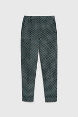 Orsola Trousers Blue Multicoloured Geo Print Stretch Cotton