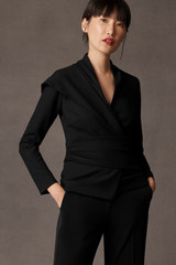 Adelaide Top Black Sculpt Stretch Crepe