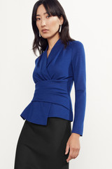 Belleville Top Indigo Blue Wool Jersey