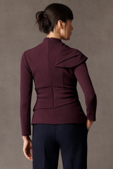Adelaide Top Plum Sculpt Stretch Crepe