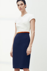 Montpellier Dress Navy And Ivory Clever Crepe