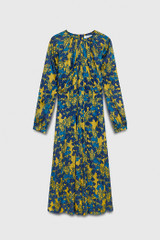 Arienzo Midi Dress Chartreuse And Navy Satin