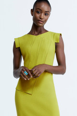 Laviano Dress Chartreuse Stretch Crepe