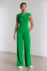 Finchley Coat Turquoise Stretch Crepe