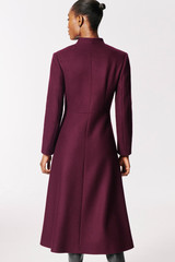 Finchley Coat Plum Herringbone Wool Blend