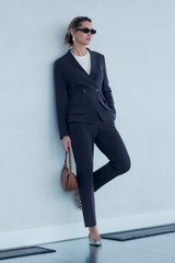 Talia Pleated Straight-Leg Trousers Olive Wool