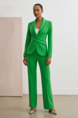 Alzira Straight Flared Trousers Green