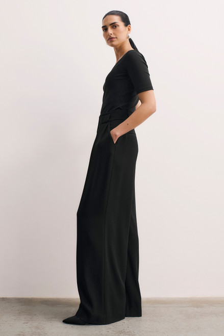 Clever Crepe Lyon Palazzo Trousers Black