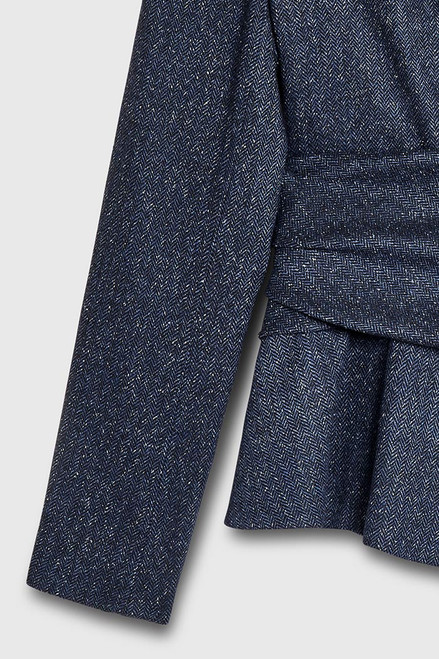 Dupe Belleville Top Indigo Herringbone Wool