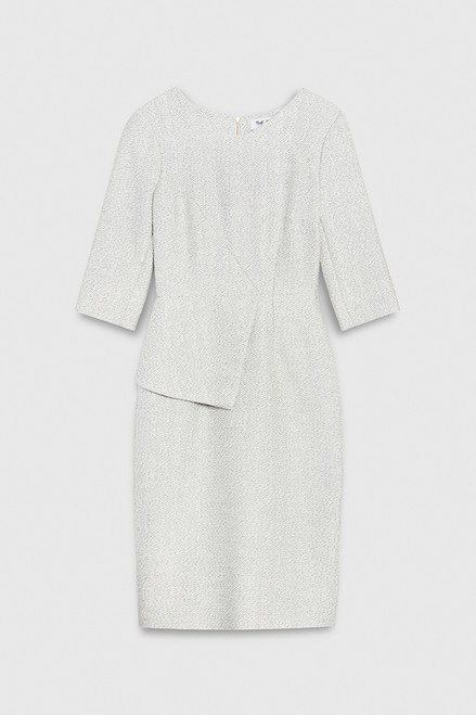Eaton Dress Winter White Signature Tweed