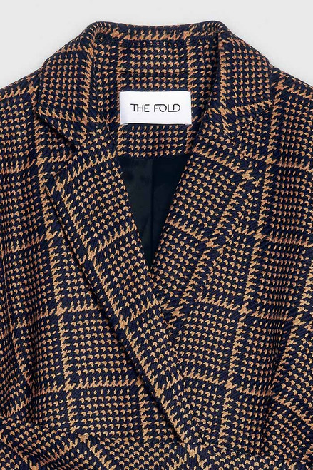 Collingham Jacket Navy And Toffee Check Wool