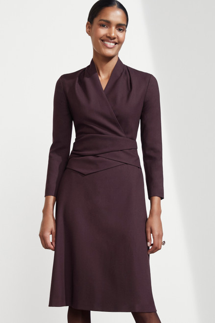 Westbury Dress Plum Wool Crepe