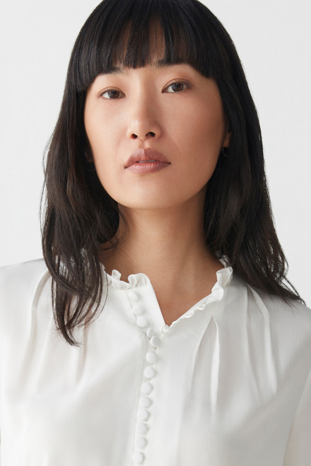 Tierney Long Sleeve Blouse Ivory Silk