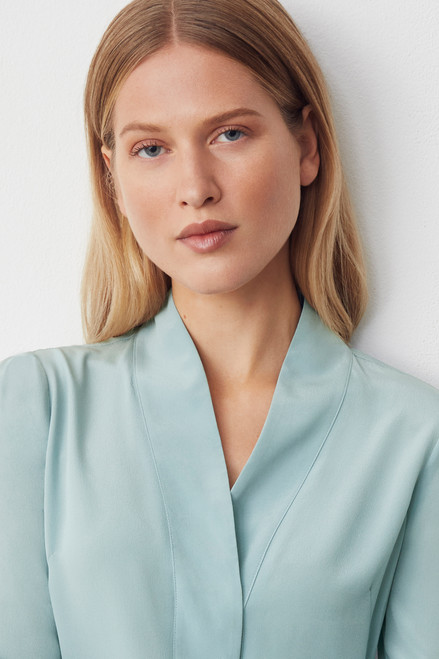 Harrow Blouse Pale Blue Silk