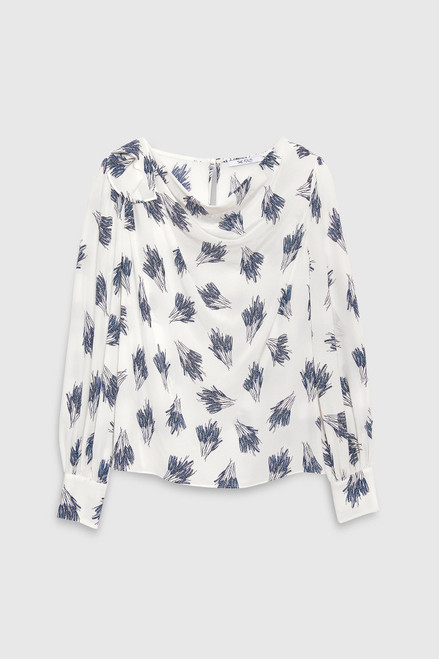 Eglington Blouse Ivory Print Silk