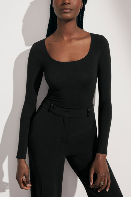 Livigno Layering Top Black Superfine Modal Cashmere