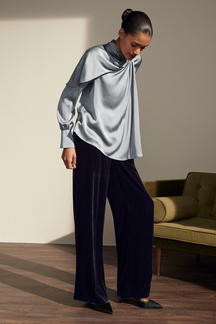 Knightsbridge Blouse Pewter Silk Satin