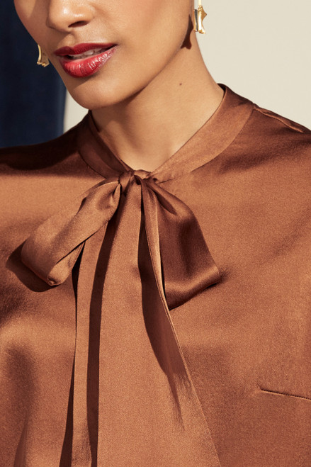 Deloraine Blouse Toffee Silk Satin