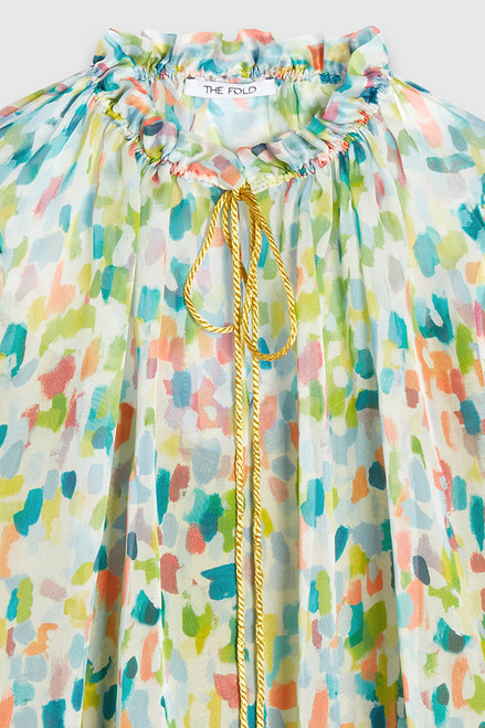 Lancaster Blouse Multicolour Abstract Print Silk Chiffon