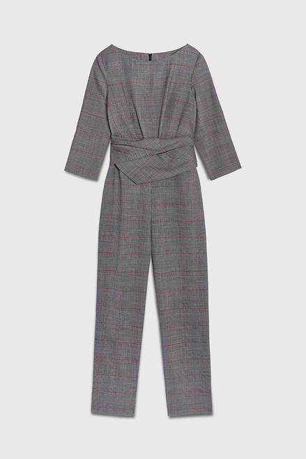 Lugano Jumpsuit Grey Check Stretch Wool