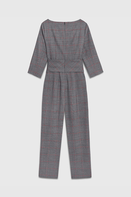 Lugano Jumpsuit Grey Check Stretch Wool