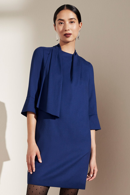 Blakeney Dress Indigo Blue Stretch Wool Crepe