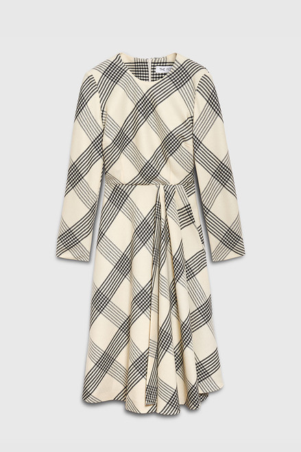 Highfield Dress Ivory And Black Check Premium Wool
