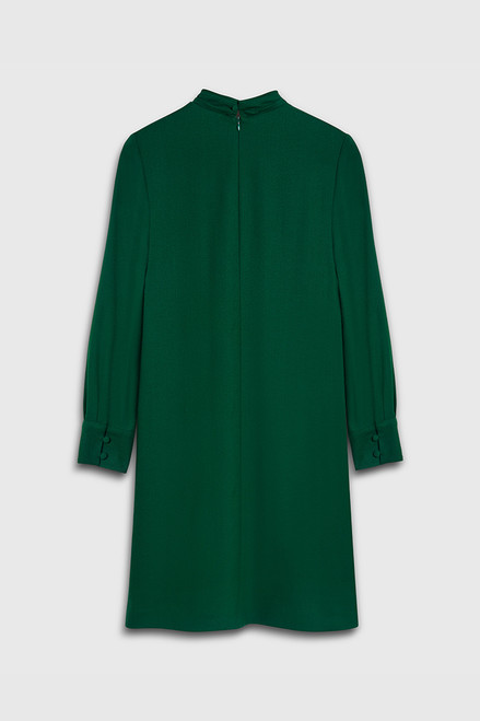Farringdon Dress Forest Green Wool Crepe